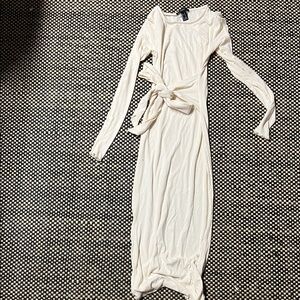 Forever 21 Cream Long Sleeve Dress